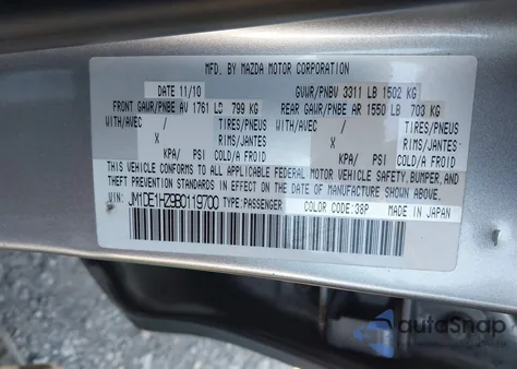 2011 Mazda Mazda2 Sport from USA, damaged, VIN JM1DE1HZ9B0119700